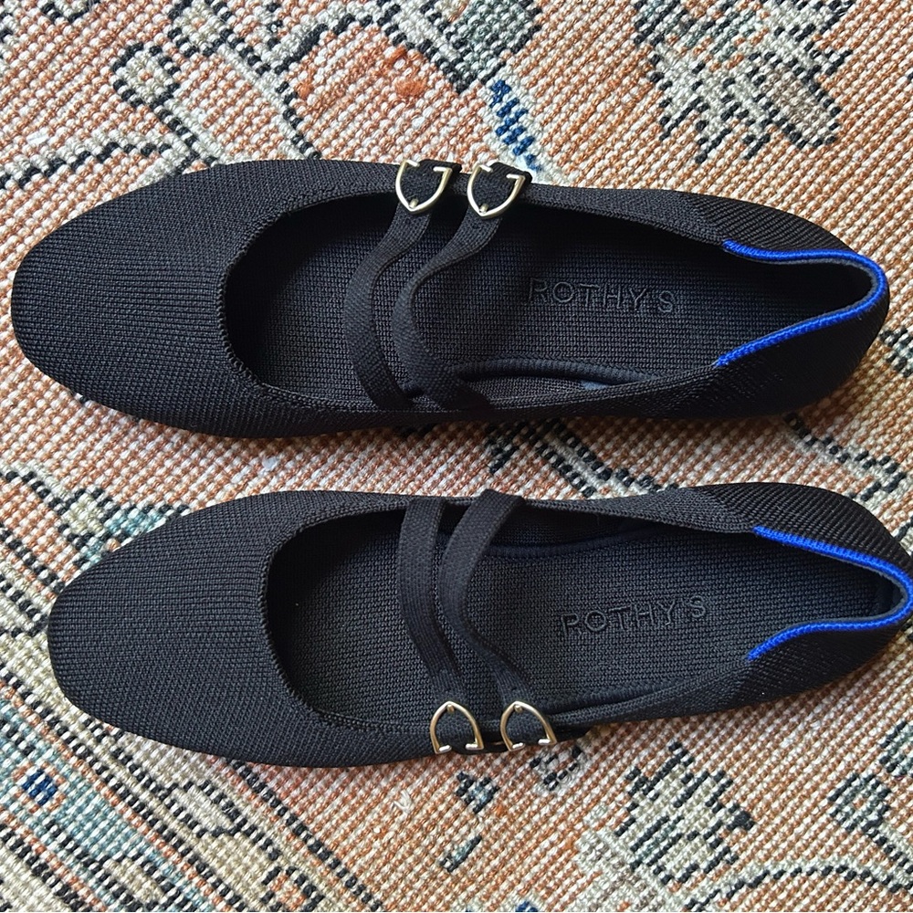 Rothy's Black Mary Jane Flats